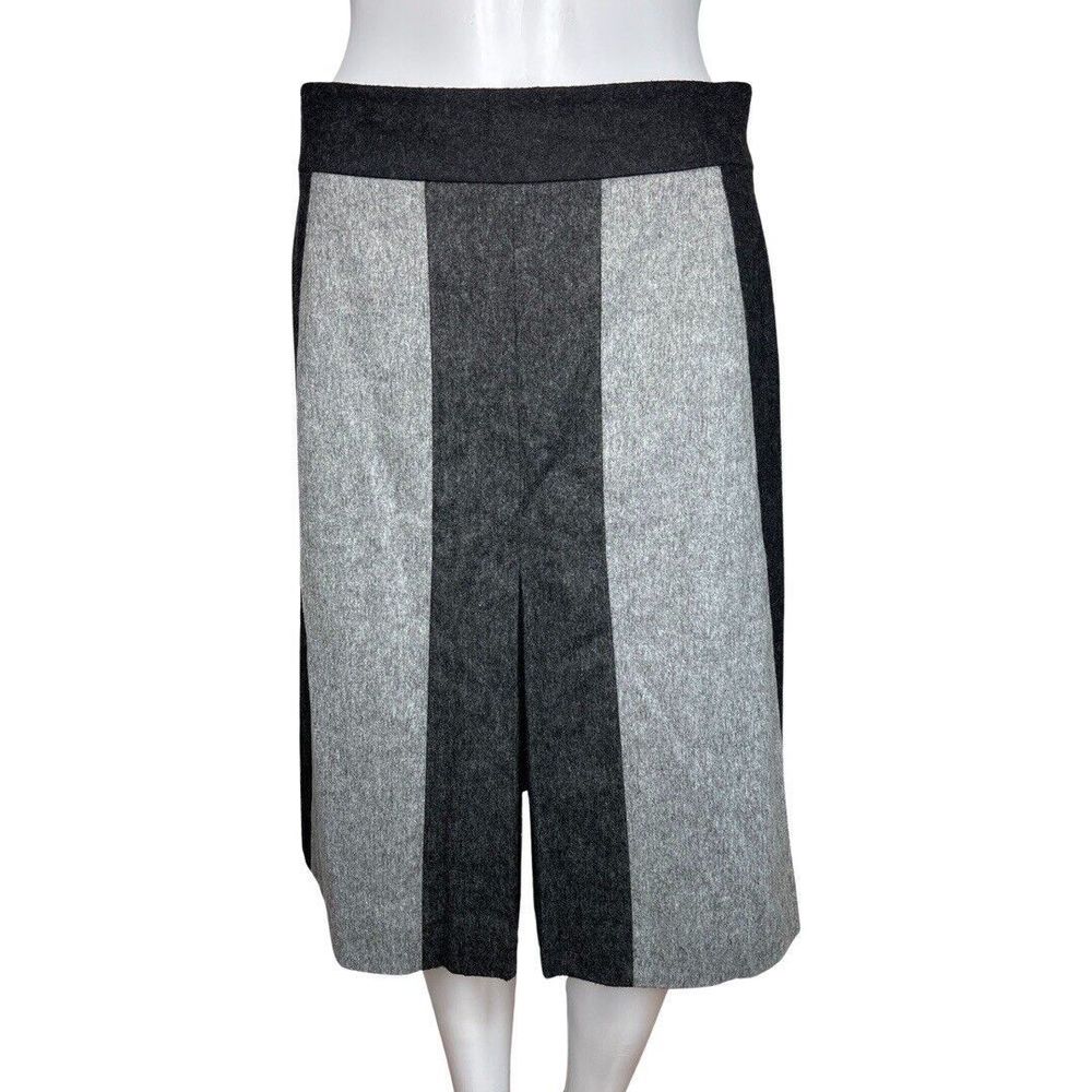 Classiques‎ Entier Skirt Womens 4 Gray A-Line Midi Career Neutral Minimalist